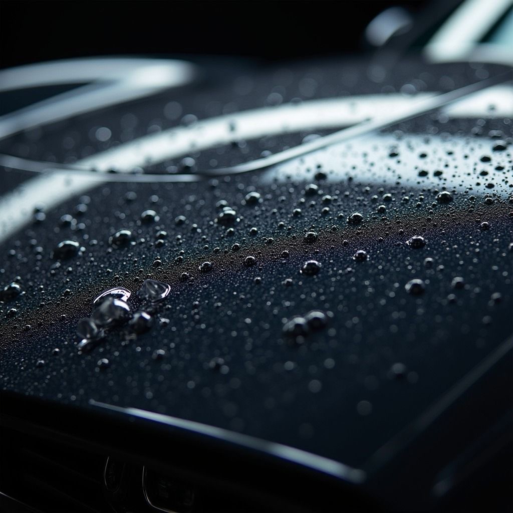 Ceramic coating being applied to a luxury car's paintwork at the D2 Customs studio in Johannesburg